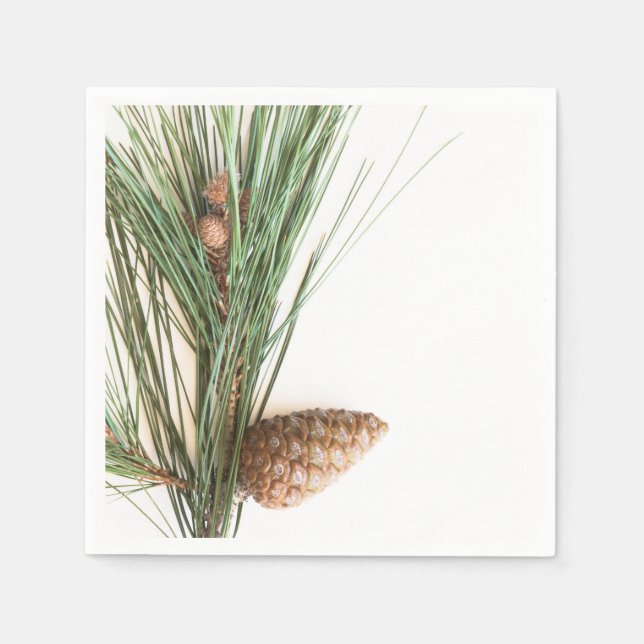 Servilleta De Papel Rama y conos de pino (Anverso)