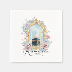 Servilleta De Papel Ramadán Mubarak Kaaba Floral Decoración de Fiesta