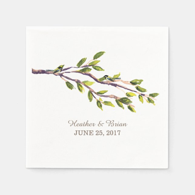 Servilleta De Papel Ramas cepilladas Boda Papel Napkins (Anverso)