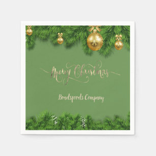 Servilleta De Papel Ramas de árbol de Navidad elegantes, bolas