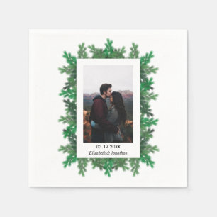 Servilleta De Papel Ramas de árboles de invierno Foto de boda