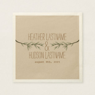 Servilleta De Papel Ramas de Evergreen Napkins Bodas