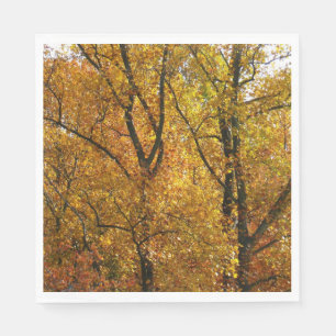 Servilleta De Papel Ramas de Hojas Amarillas Brillantes Otoño Colorido