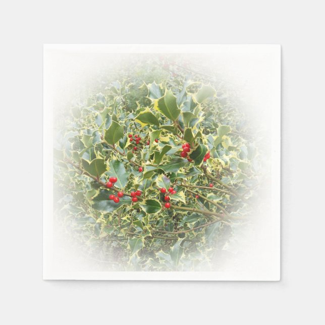 Servilleta De Papel Ramas holly ver las servilletas (Anverso)