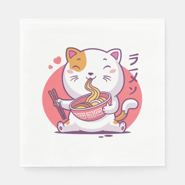 Servilleta De Papel ramen de gato (Anverso)