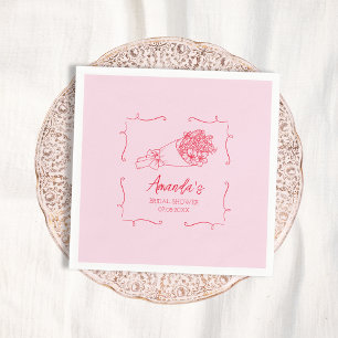 Servilleta De Papel Ramo de Flores Dibujado a Mano para Lluvia de Novi