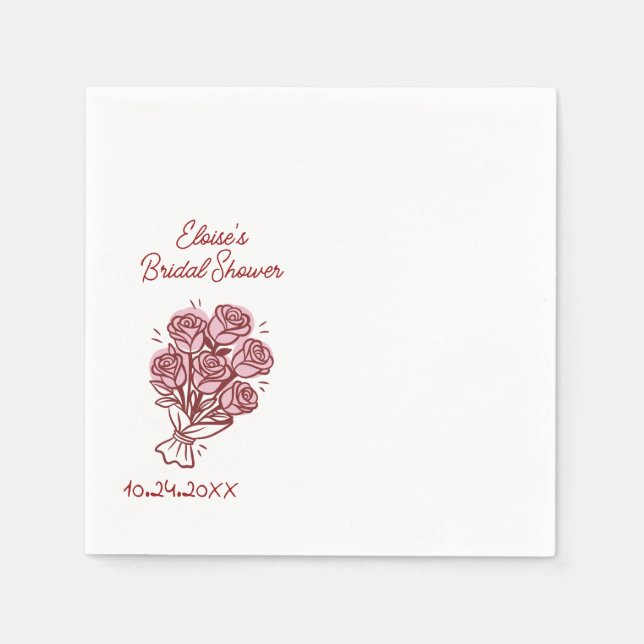 Servilleta De Papel Ramo de flores escrito a mano para fiesta de regal (Anverso)