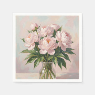 Servilleta De Papel Ramo de peonía rosa sonrojado floral romántico 