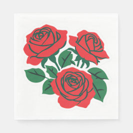 Servilleta De Papel Ramo de Rosas Rojas Boda Formal