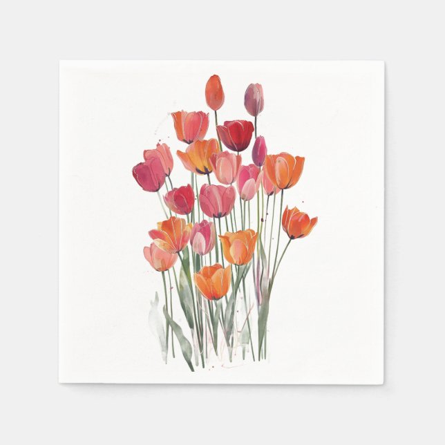 Servilleta De Papel Ramo de tulipanes servilletas (Anverso)