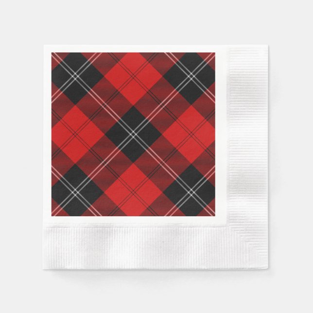 Servilleta De Papel Ramsay tartan red black plon (Anverso)