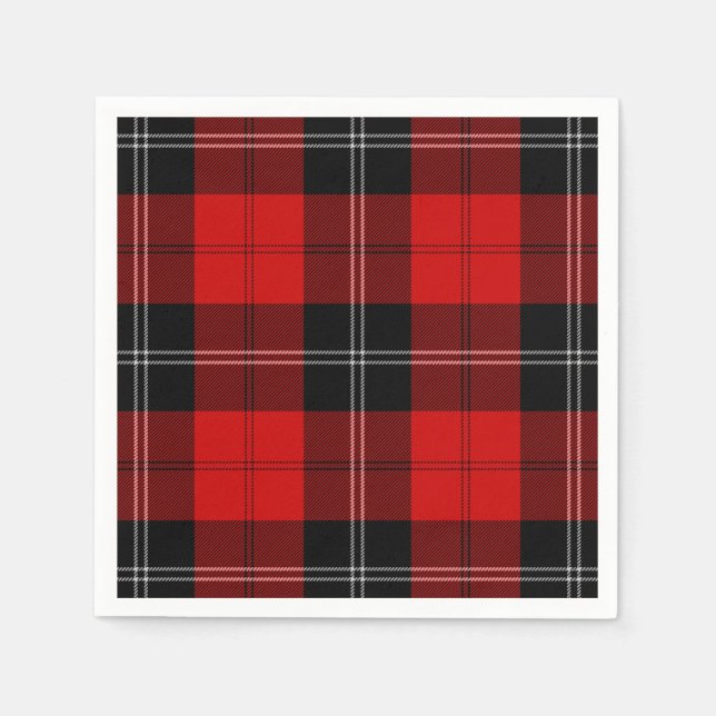 Servilleta De Papel Ramsay tartan red black plon (Anverso)