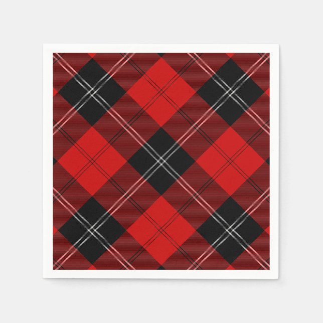 Servilleta De Papel Ramsay tartan red black plon (Anverso)