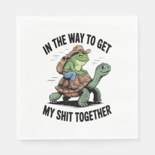 Servilleta De Papel Rana con tortuga de Gorra