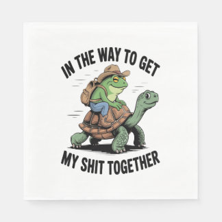 Servilleta De Papel Rana con tortuga de Gorra