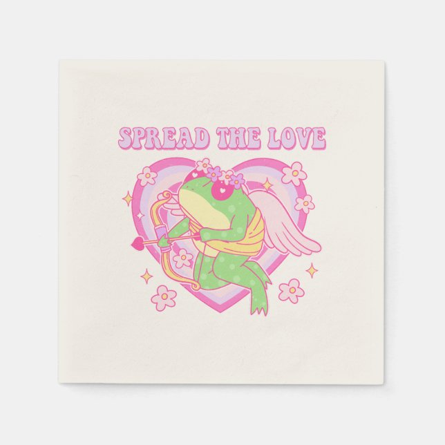 Servilleta De Papel Rana Cupido - Esparce el amor (Anverso)