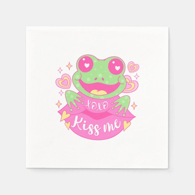 Servilleta De Papel Rana Cute Kisme - Xoxo (Anverso)