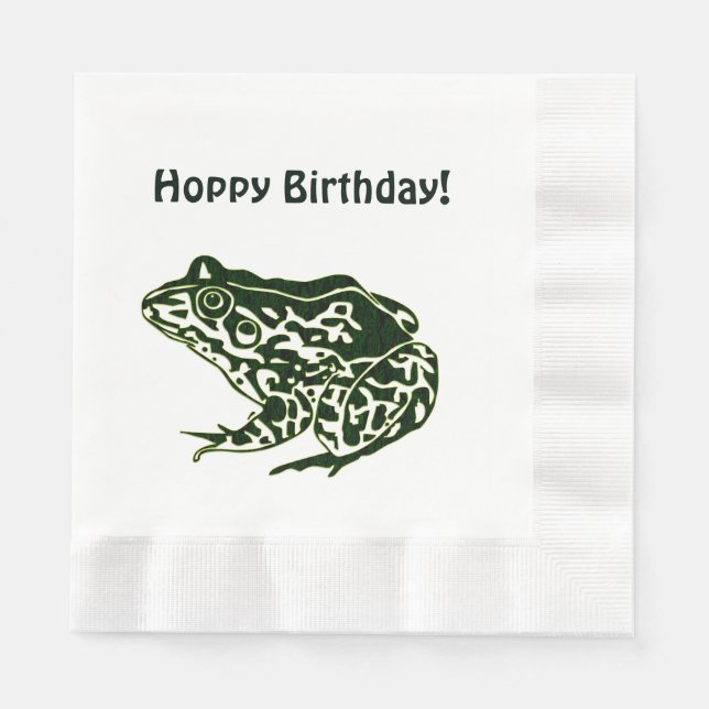 Servilleta De Papel Rana de cumpleaños agitada (Anverso)