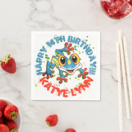 Servilleta De Papel Rana Divertida Fiesta Personalizada Salpicadura de