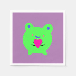 Servilleta De Papel Rana dulce con corazón