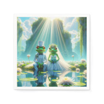 Ranas de novias y novias en Lily Pad