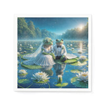 Ranas de novias y novias en Lily Pad