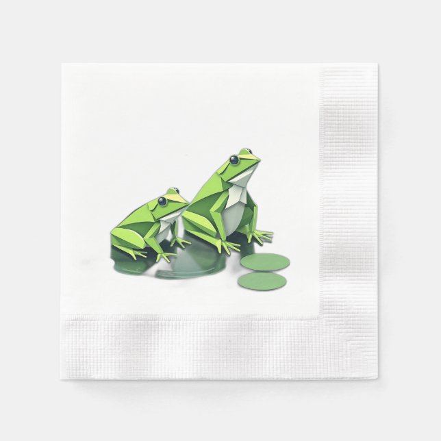 Servilleta De Papel Ranas de origen en estilo geométrico (Anverso)
