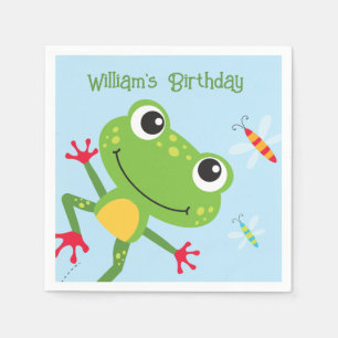 Servilleta De Papel Ranas Frogtastic Salto Ranas Niños Napkins Cumplea