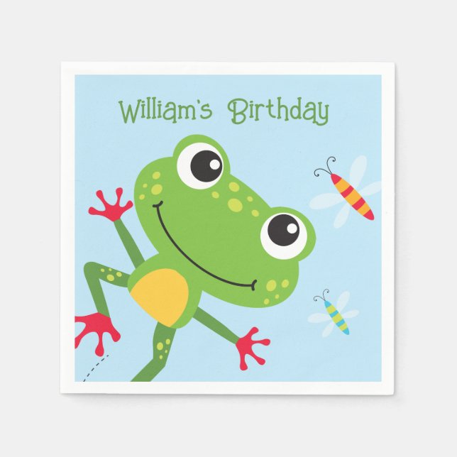 Servilleta De Papel Ranas Frogtastic Salto Ranas Niños Napkins Cumplea (Anverso)