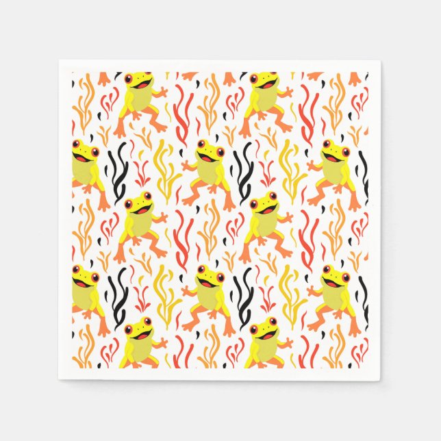 Servilleta De Papel Ranas juguetonas (Anverso)