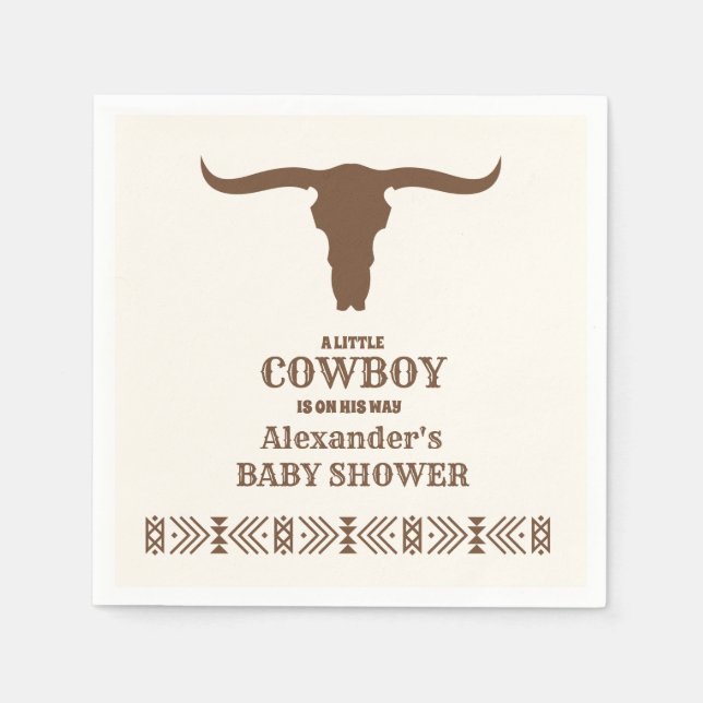 Servilleta De Papel Rancho de campo suroeste Baby Shower occidental (Anverso)