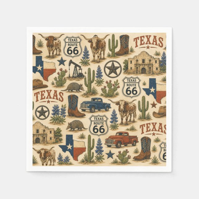 Servilleta De Papel Rancho Texas Ruta 66 (Anverso)