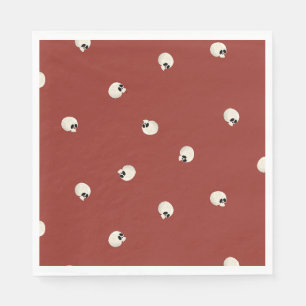 Servilleta De Papel Random Cute Kawaii Skull Dots red