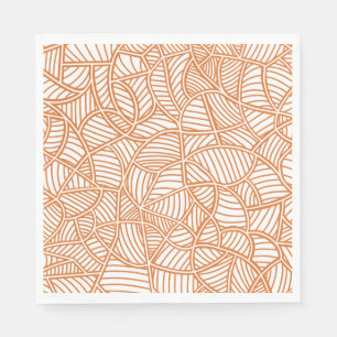 Servilleta De Papel Random Leaf Mosaic Dark Naranja