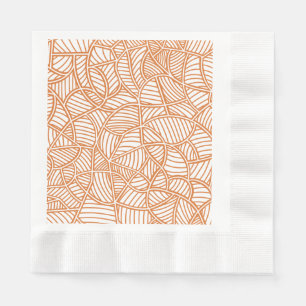 Servilleta De Papel Random Leaf Mosaic Dark Naranja