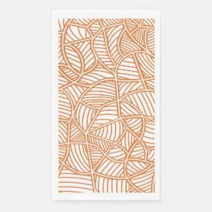 Servilleta De Papel Random Leaf Mosaic Dark Naranja