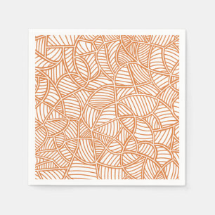 Servilleta De Papel Random Leaf Mosaic Dark Naranja