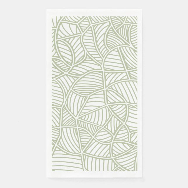 Servilleta De Papel Random Leaf Mosaic Pale Green (Anverso)