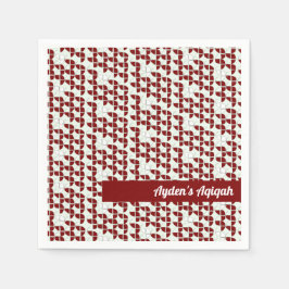 Servilleta De Papel RÁPIDO Patrón Blanco Rojo, Aqiqah Baby Boy Shower