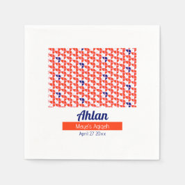 Servilleta De Papel RÁPIDO Patrón Naranja blanco, Aqiqah Baby Shower