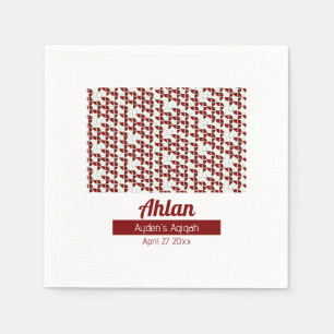 Servilleta De Papel RÁPIDO Patrón rojo blanco, Aqiqah Baby Shower