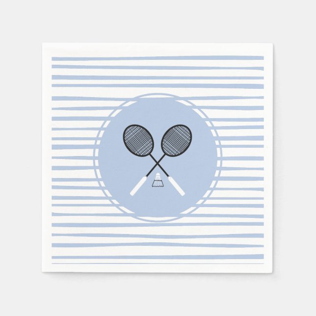 Servilleta De Papel Raquetas Badminton Cruzan el Deporte de Shuttlecoc (Anverso)