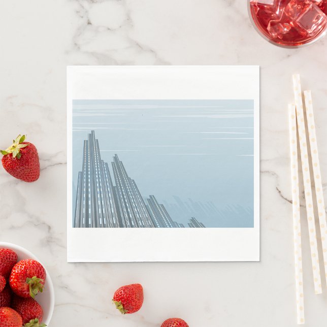 Servilleta De Papel Rascacielos de la ciudad: Napkins de papel (Subido por el creador)