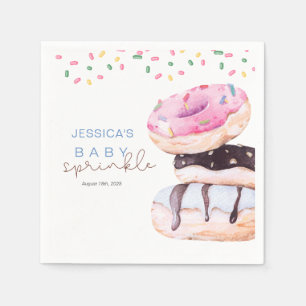 Servilleta De Papel Rasplante de donuts color de agua azul Baby Shower