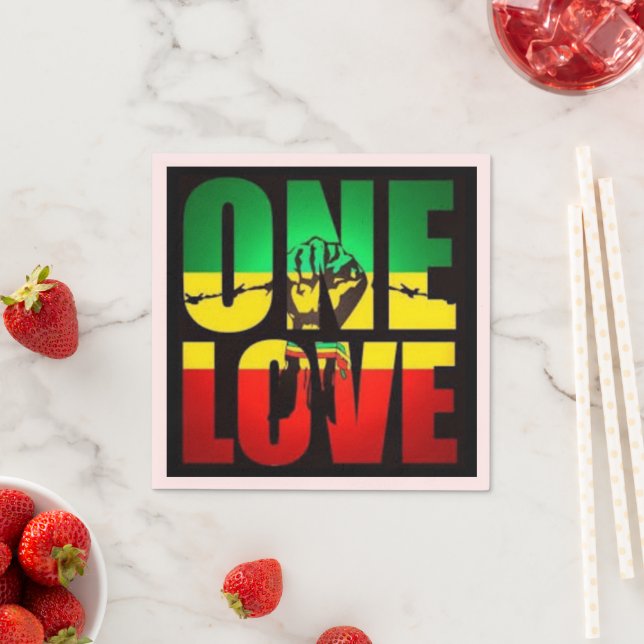 Servilleta De Papel Rasta One Love T-Shirt Postcard Coffee Mug (In situ)