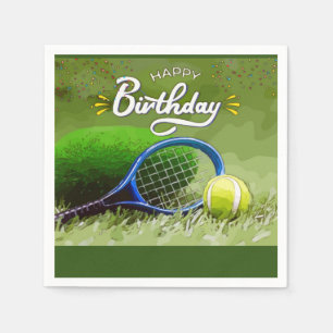 Servilleta De Papel Rastreo de tenis con bola Feliz cumpleaños