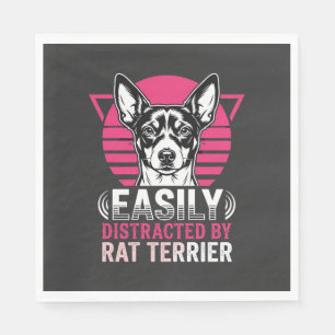 Servilleta De Papel Rat Terrier Fácilmente Distraído Perro Retro