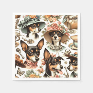 Servilleta De Papel Rat Terrier Viejo Sin Marea