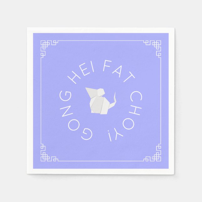 Servilleta De Papel Rata de Año Nuevo Chino, luz (Anverso)