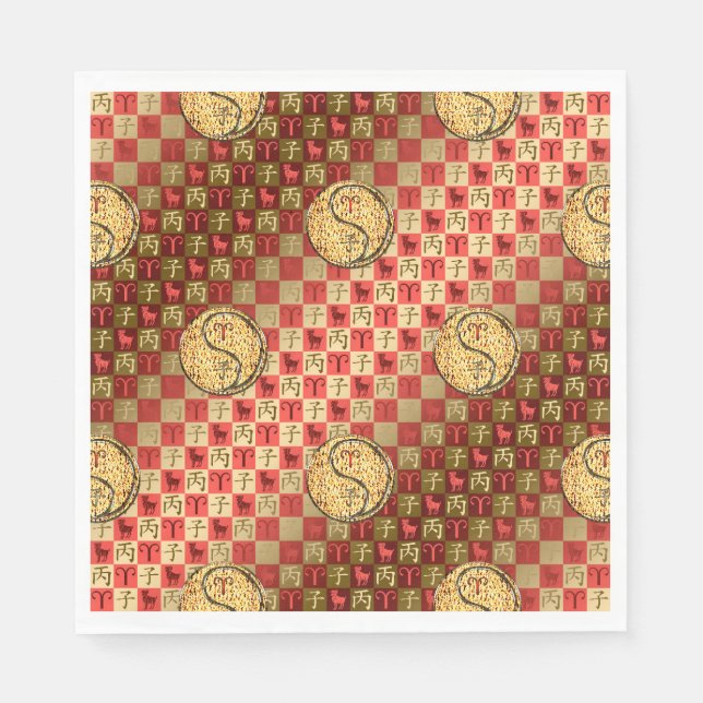 Servilleta De Papel Rata de Aries y Fuego (Anverso)